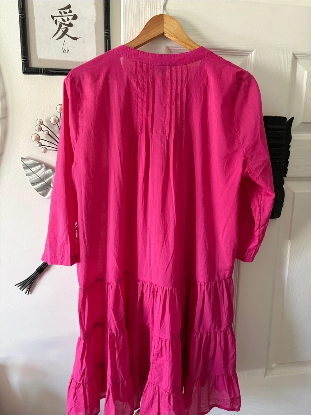 J. Crew Fuchsia Button-Front Midi Dress